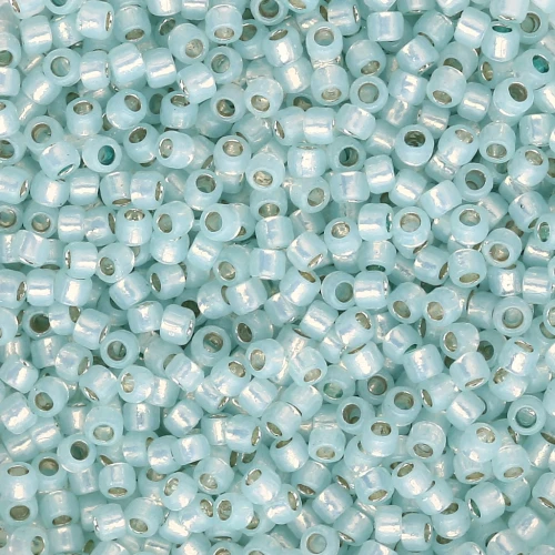Toho Takumi LH 11/0 Seed Beads TAK11R-PF2116 - PF Milky Light Aqua Silver-Lined x8g