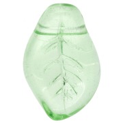 15x10 mm Wavy Glass Leaf Beads - Peridot (set of 6)