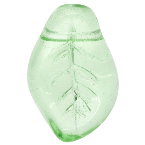15x10 mm Wavy Glass Leaf Beads - Peridot (set of 6)