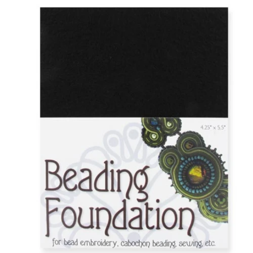 Felt squares for embroidery, 11x14 mm - Black x4