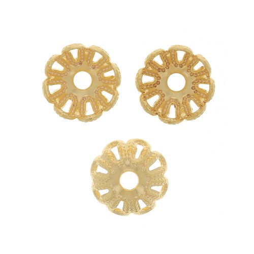 6 mm filigree beads caps - floral design - Gold x20