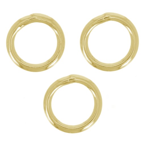 Closed rings, 5x0.7 mm - Gold-plated, 25-pack