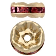 Gold Tone - 6 mm Rhinestone Washers - Rose Gold - Light Pink (4-pack) 6 mm Rhinestone Washers - Rose Gold - Light Pink (4-pack)