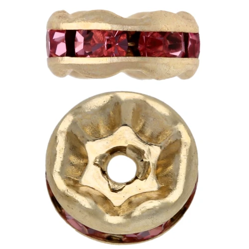 6 mm Rhinestone Washers - Rose Gold - Light Pink x4