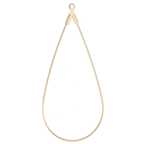 Drop-Shaped Earring Backings, 50x25 mm - Gold-Plated x2