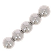 4 mm Round Beads - Silver-Plated x50