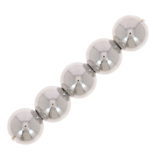 4 mm Round Beads - Silver-Plated x50