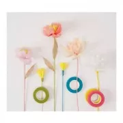 Set of 15 stems for Fabric flowers 46 cm green