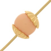 Ribbed beads caps, 5.5 mm - Gold x20