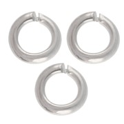 Open rings, 3x0.6 mm - Silver-plated, 200-pack|raw }}