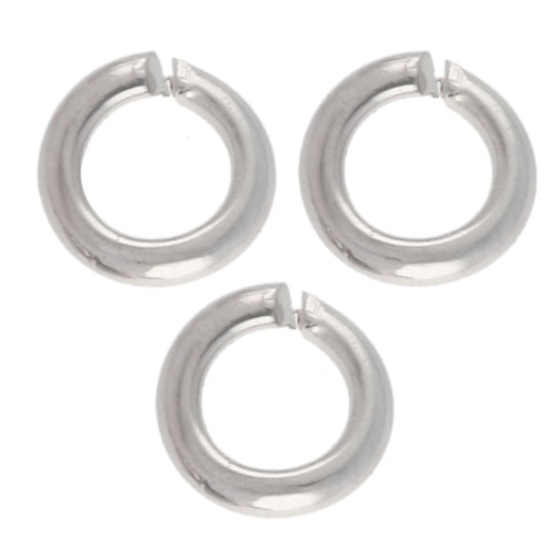 Open rings, 3x0.6 mm - Silver-plated, 200-pack