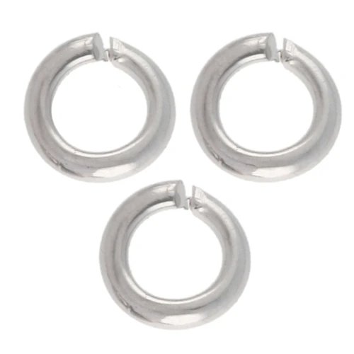 Open rings, 3x0.6 mm - Silver-plated x200
