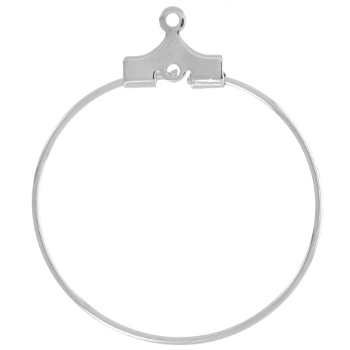 Earring Backs - Decorative Hoop Earrings, 25 mm - 1 Hole - Silver-Plated (2-Pack)