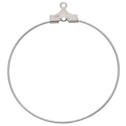 Earring Backs - 35 mm Hoop Earrings to Decorate with 1 Hole - Silver-Plated (2-Pack)
