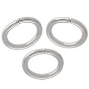 Oval Open Rings 5x4x0.7 mm - Silver-Plated x50