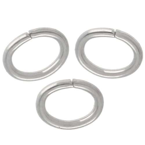 Oval Open Rings 5x4x0.7 mm - Silver-Plated x50