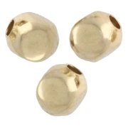 3 mm Round 4-Sided Beads - Gold-Plated x50