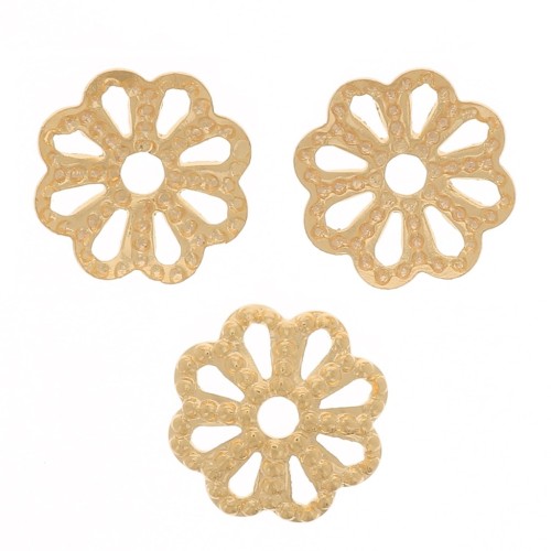 6 mm Filigree Beads caps - Gold x20