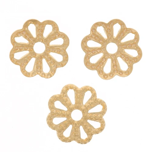 6 mm Filigree Beads caps - Gold x20