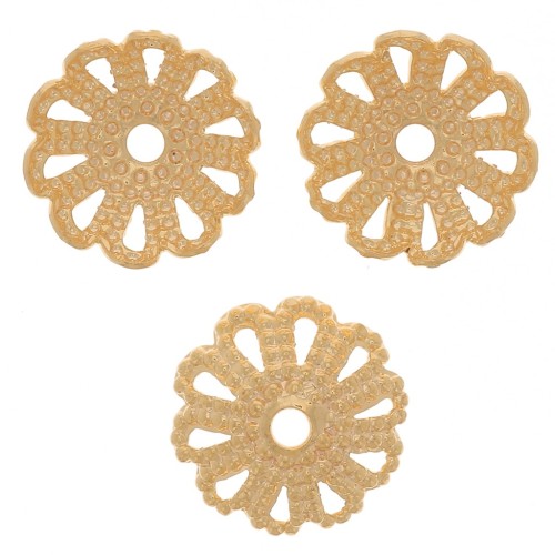 7 mm Filigree Beads caps - Gold x20