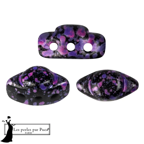 Volos® Glass Beads by Puca® 4x8 mm - Enamel Purple and Pink x10g