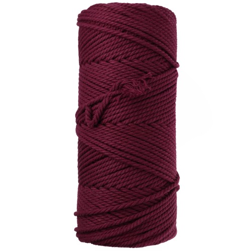 2 mm Cotton Cord Spool for Macramé - Garnet x 100 m