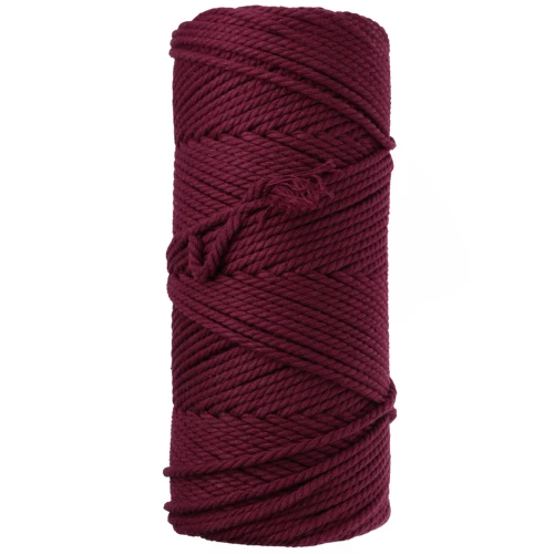 2 mm Cotton Cord Spool for Macramé - Garnet x 100 m