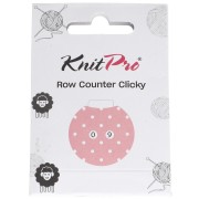 Clicky 4 cm Manual Stitch Counter - Knitpro - Pink - White x1