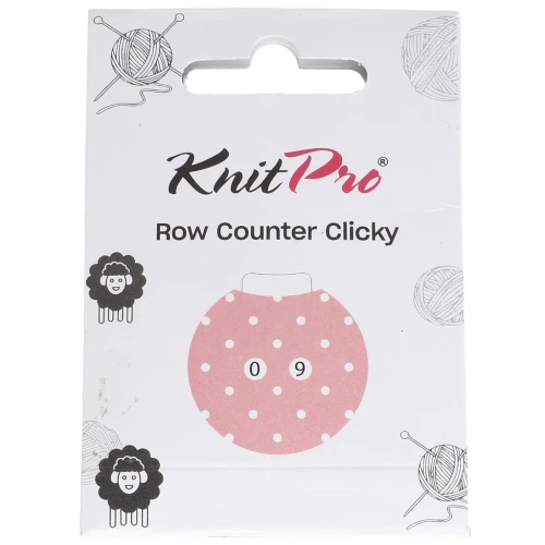 Clicky 4 cm Manual Stitch Counter - Knitpro - Pink - White x1
