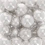 Gift - Beads without holes - mini balls, 3 mm - Fine silver plated x100