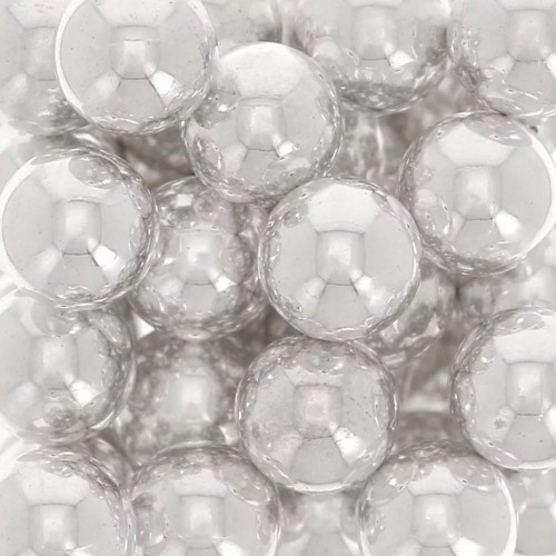 Gift - Beads without holes - mini balls, 3 mm - Fine silver plated x100