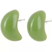 Gift - 28x16 mm opaque resin teardrop earrings - Avocado green x2