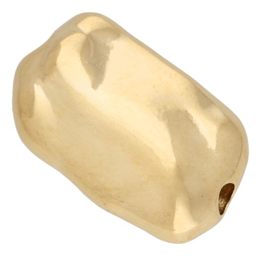 Irregular flat rectangular bead, 17.5 x 11 mm - Fine gold plated x1