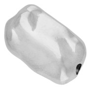 Antique Silver Plated - Irregular flat rectangular bead, 17.5 x 11 mm - Antique fine silver plated x1 Irregular flat rectangular bead, 17.5 x 11 mm - Antique fine silver plated x1