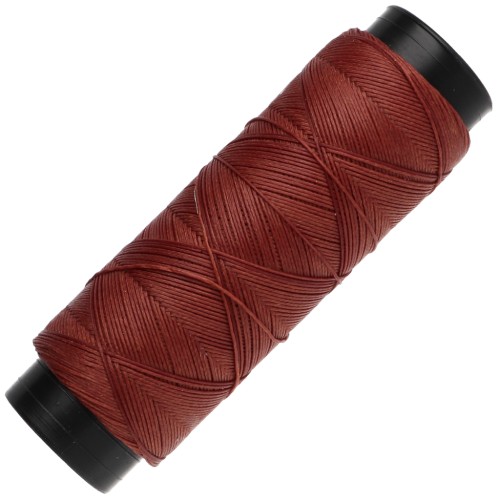 Slam Cord Waxed Polyester Flat Cord for Micro Macramé, 0.6 mm - Auburn, 100 m