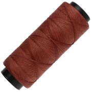 Slam Cord waxed polyester flat cord for micro macramé, 1 mm - Auburn, 100 m