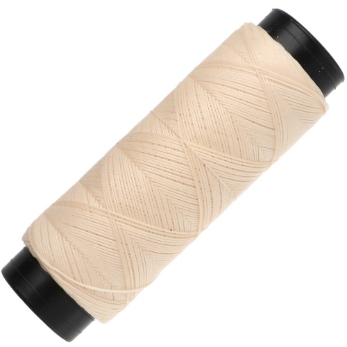 Slam Cord Waxed Polyester Flat Cord for Micro Macramé, 0.6 mm - Bisque, 100 m