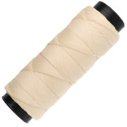 Slam Cord Waxed Polyester Flat Cord for Micro Macramé, 0.8 mm - Beige, 100 m