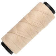 Slam Cord Waxed Polyester Flat Cord for Micro Macramé, 1 mm - Beige, 100 m