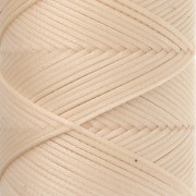 Slam Cord Waxed Polyester Flat Cord for Micro Macramé, 1 mm - Beige, 100 m