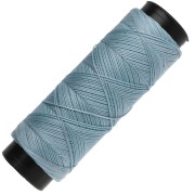 Slam Cord Waxed Polyester Flat Cord for Micro Macramé, 0.6 mm - Light Blue, 100 m