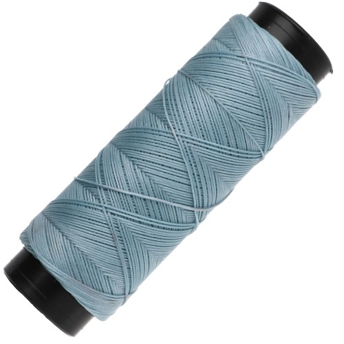 Slam Cord Waxed Polyester Flat Cord for Micro Macramé, 0.6 mm - Light Blue, 100 m