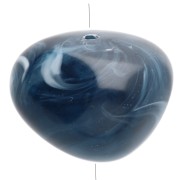 Bleu Pétrole - 12x15 mm opaque resin nugget beads - Marbled petrol blue x6 12x15 mm opaque resin nugget beads - Marbled petrol blue x6