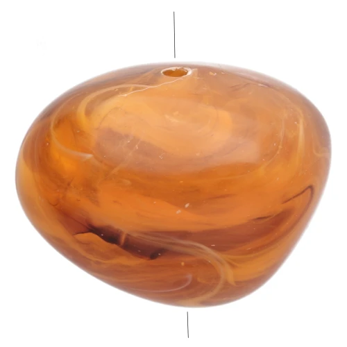 12x15 mm nugget beads made of translucent resin - Marbled apricot x6