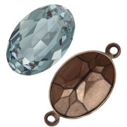 Gift - PureCrystal 4120 14x10 mm Aquamarine Ignite Cabochon + Adhesive Setting