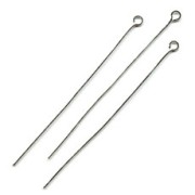 Eye pin 50x0.7 mm soft silver color x25|raw }}