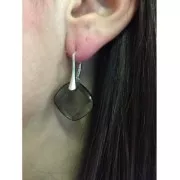 Leverback earrings pendant holder 18mm 925 silver fine Gold plated x2