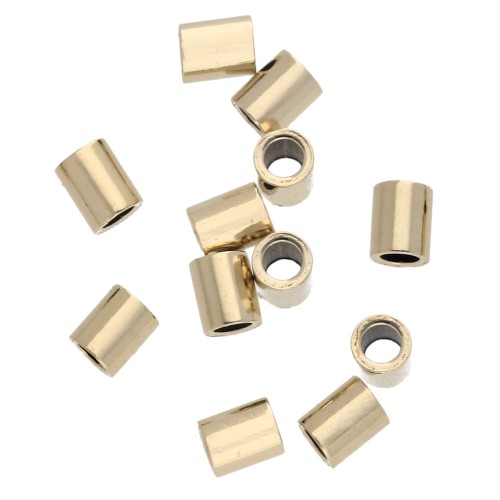 1.6x2 mm Crimp Tubes - Gold Filled (Laminated Gold) x100