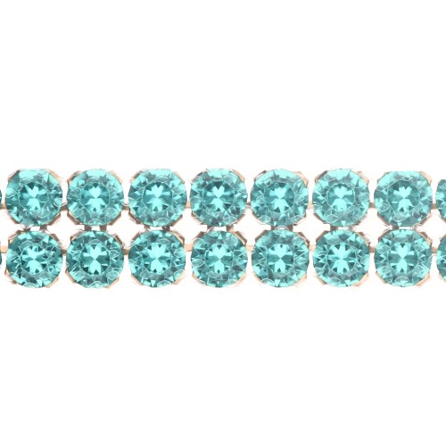 Swarovski Crystal Mesh 40001, 2 rows, 5.3 mm, Reinvented Caribbean Green Gold, 5 cm