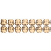 Swarovski Crystal Mesh 40001, 2 rows, 5.3 mm - Crystal Bronze - Gold x 5 cm